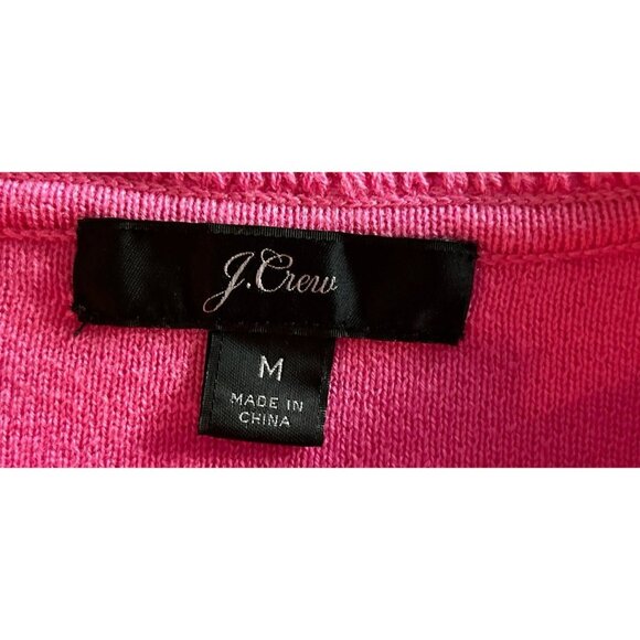 J.CREW Crewneck Sweater Pullover Ruffle Neck Merino Wool Blend Pink Size Med - Picture 3 of 6